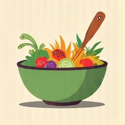 Icon representing healthy food and shared recipes.